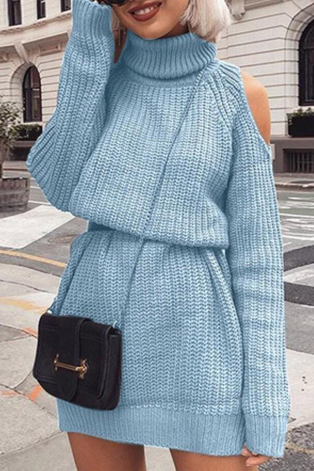 Women Charming High Collar Off Soulder Sweater