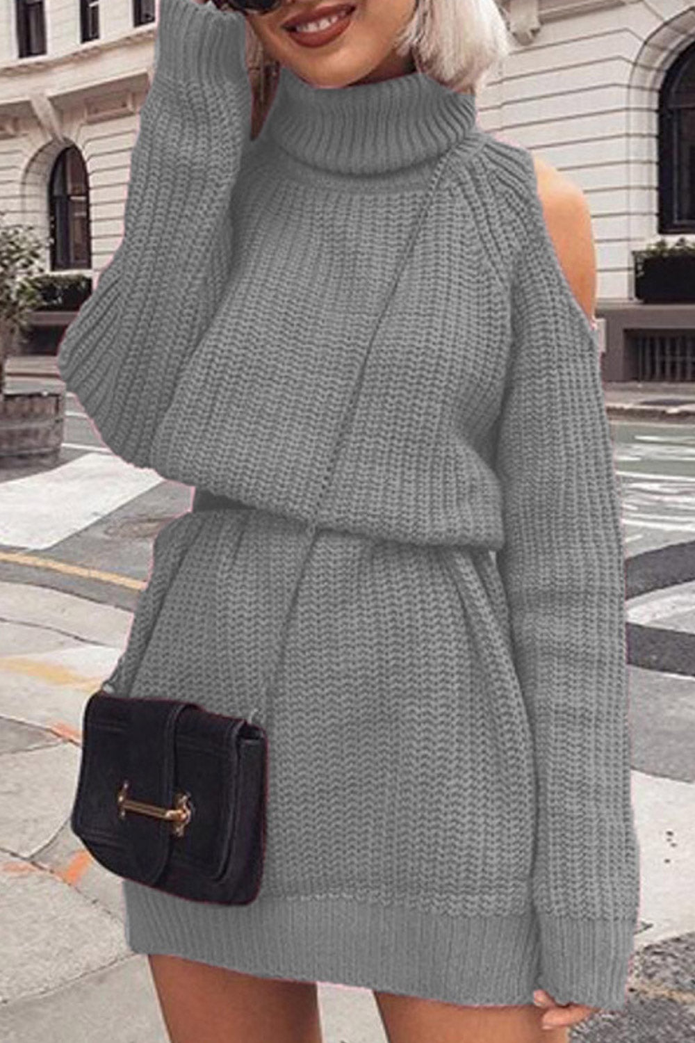 Women Charming High Collar Off Soulder Sweater