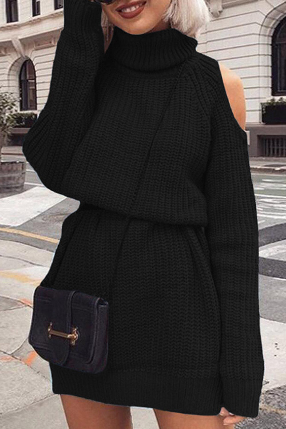 Women Charming High Collar Off Soulder Sweater