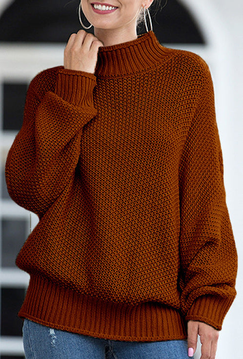 Women Casual Thick line High Collar Warm Sweater