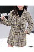Kids Baby Girls Stylish Plaid Fit Coat
