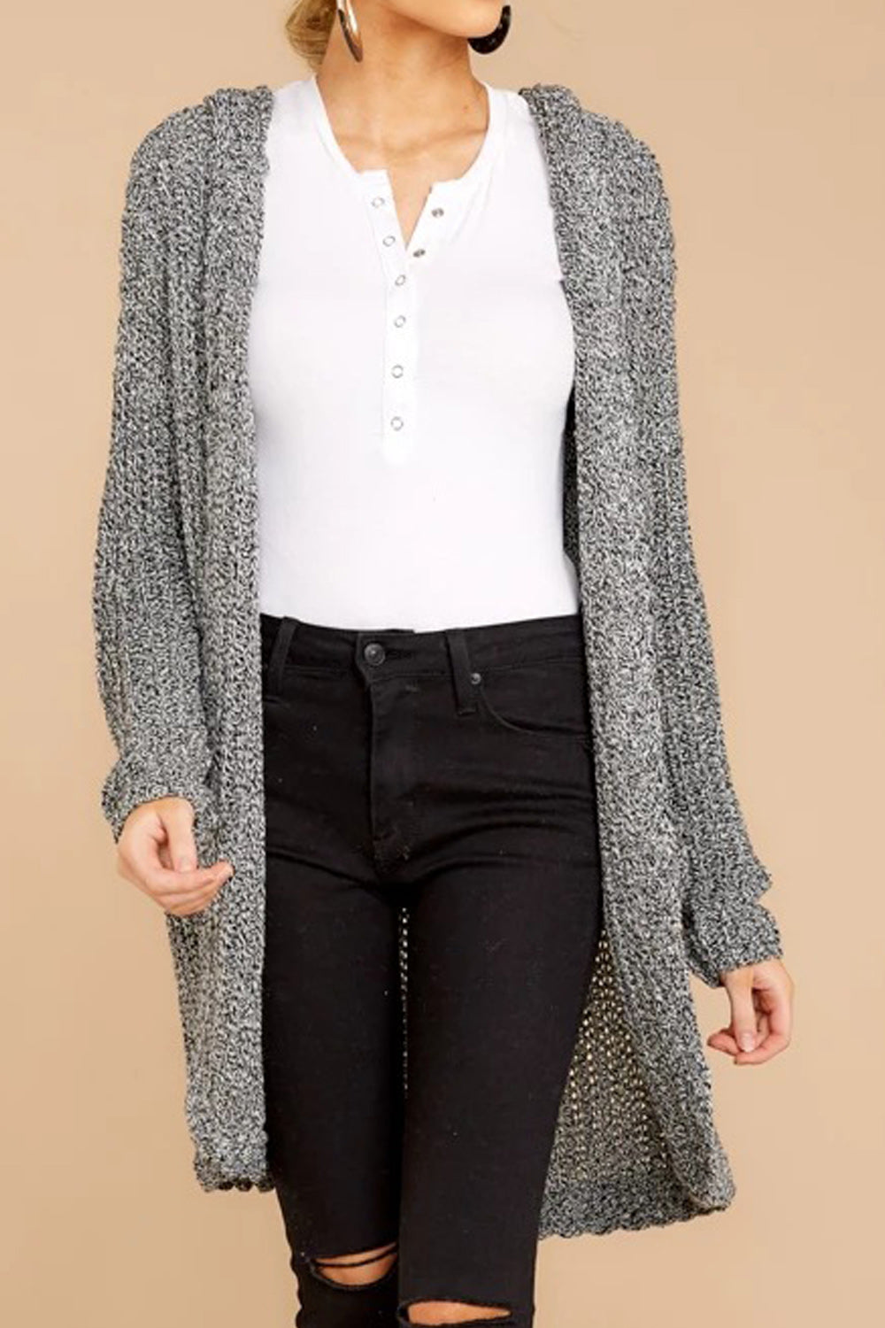 Women Lovely Hooded Long Sleeve Cardigan