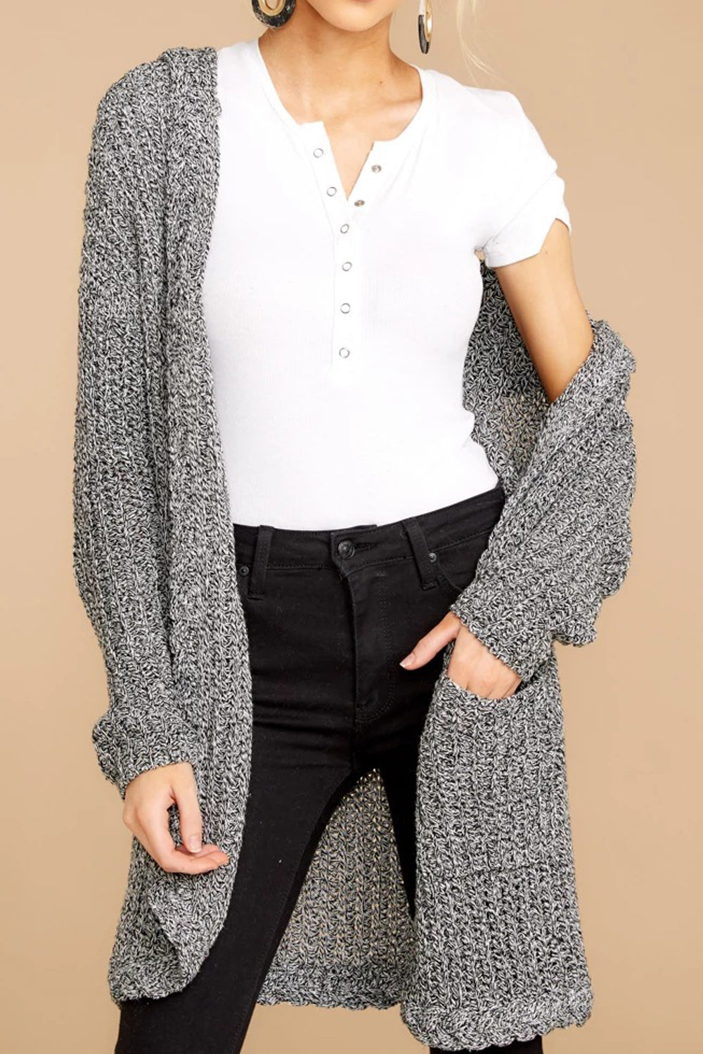 Women Lovely Hooded Long Sleeve Cardigan