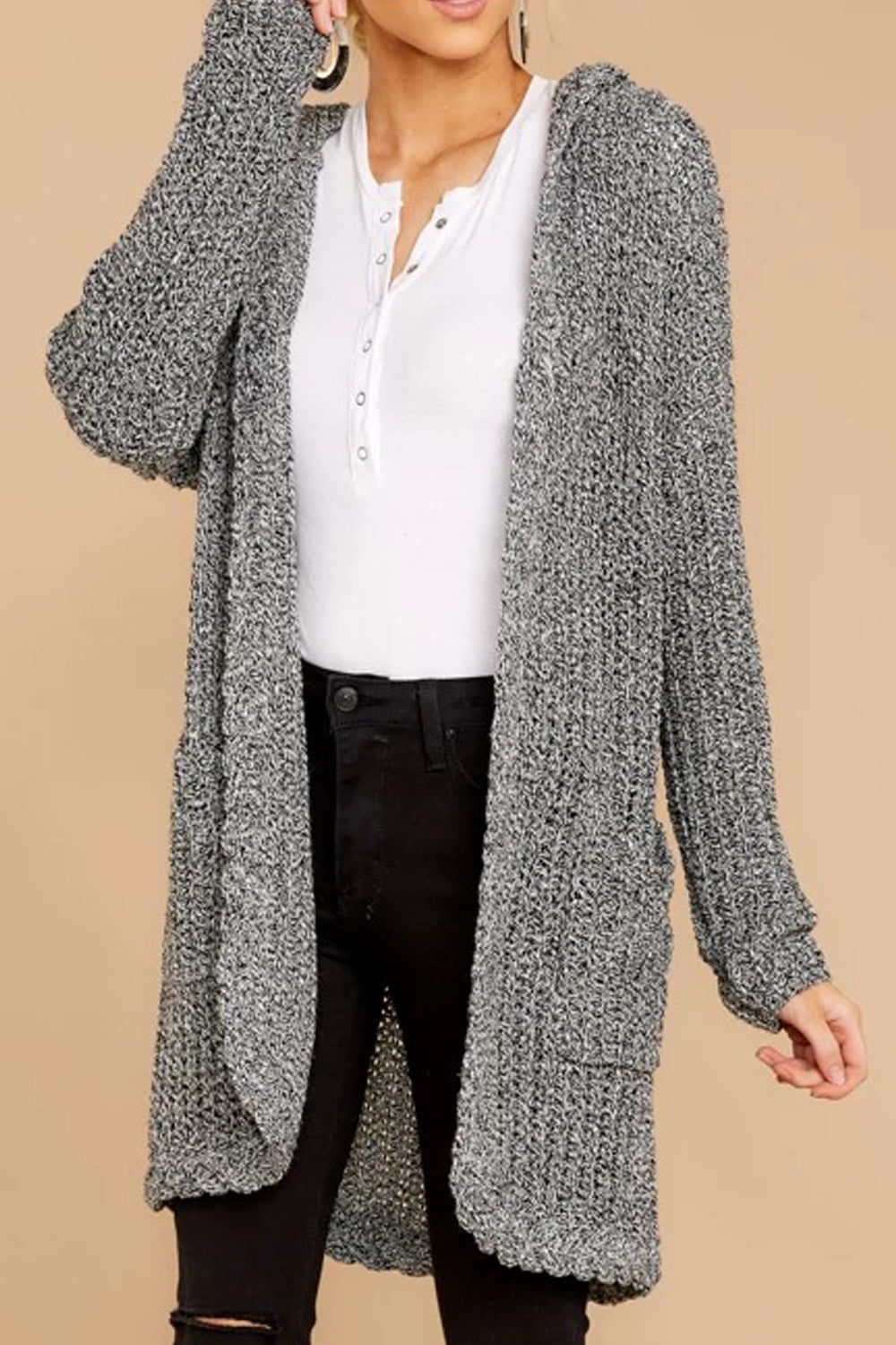 Women Lovely Hooded Long Sleeve Cardigan