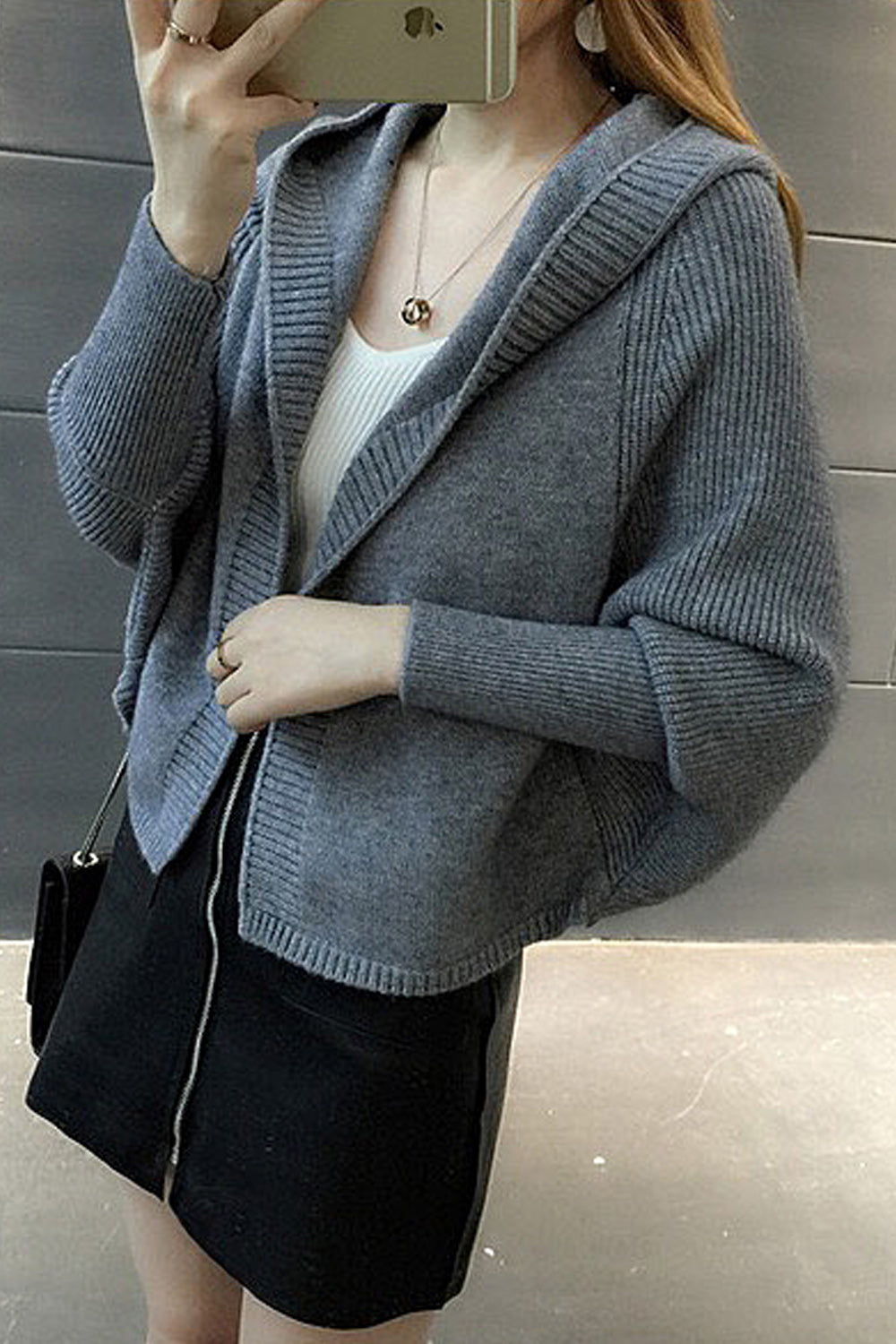 Women Beautiful Solid Color Bat Sleeve Cardigan