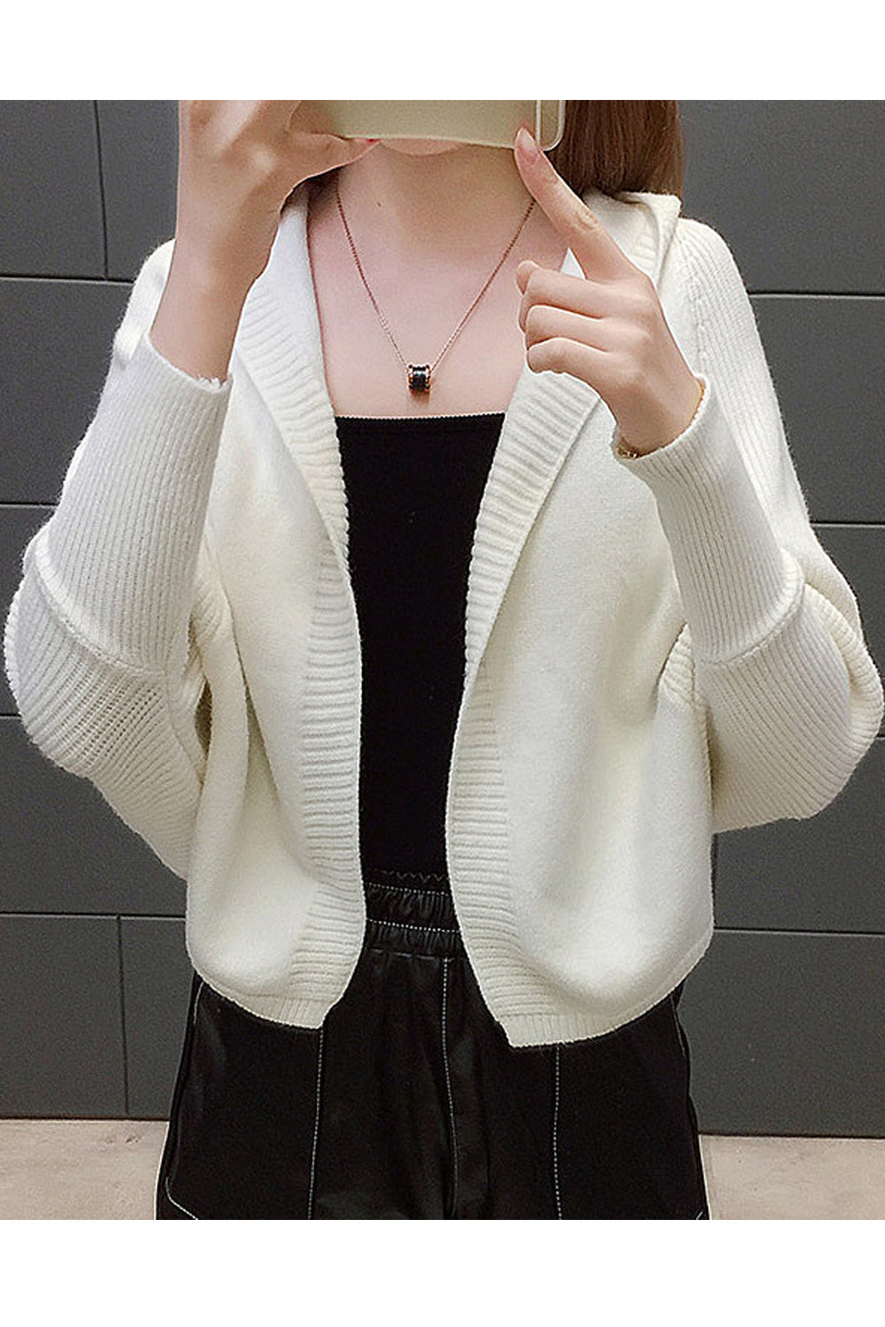 Women Beautiful Solid Color Bat Sleeve Cardigan