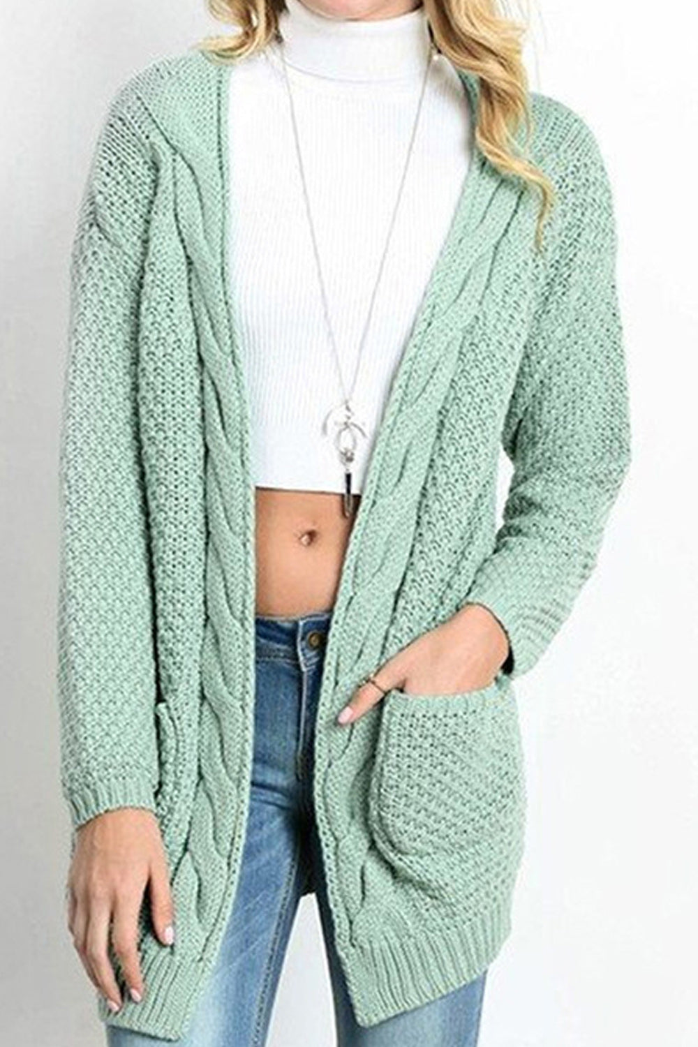 Women Solid Color Casual Warm Cardigan