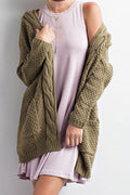 Women Solid Color Casual Warm Cardigan