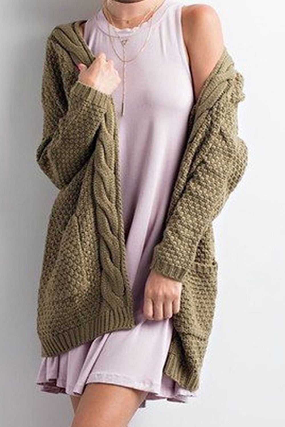 Women Solid Color Casual Warm Cardigan