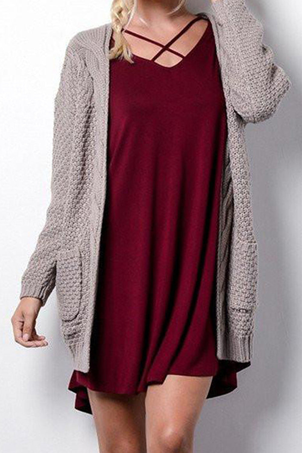 Women Solid Color Casual Warm Cardigan