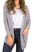 Women Solid Color Casual Warm Cardigan