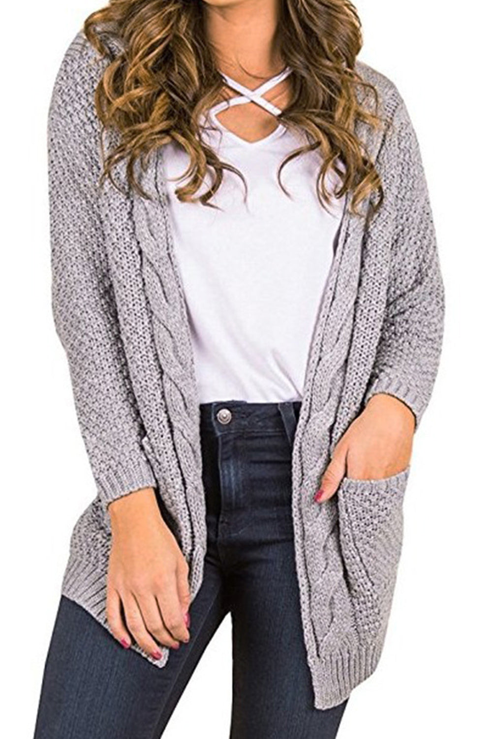 Women Solid Color Casual Warm Cardigan