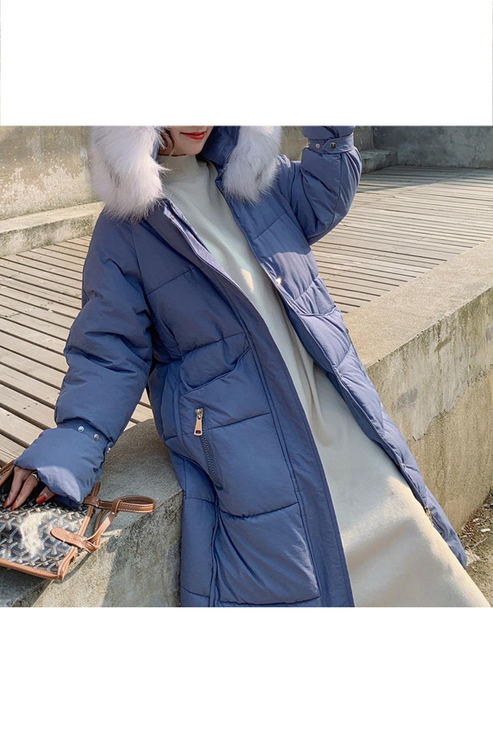 Women Zipper Up Cotton Padded Warm Winter Jacket