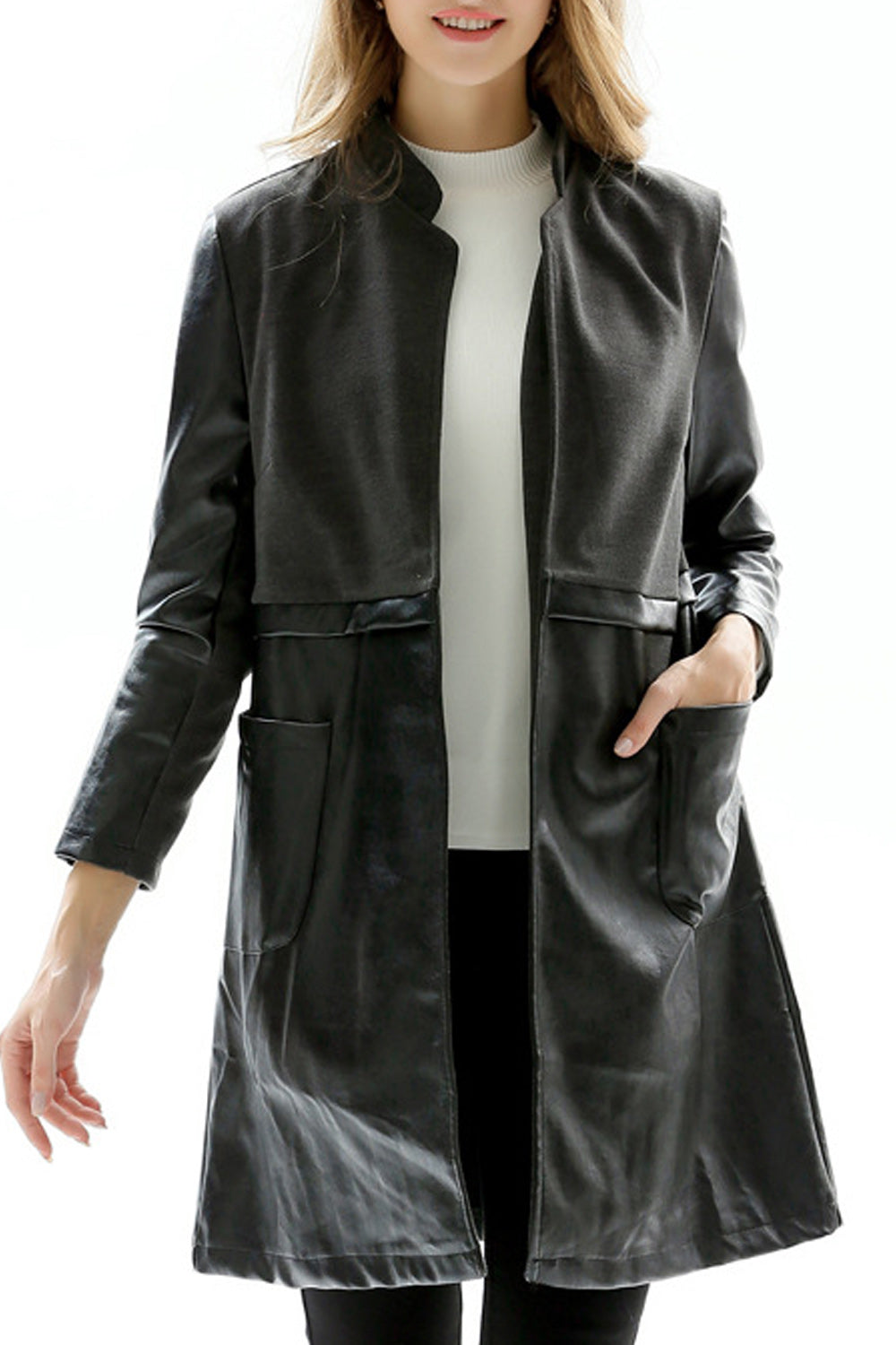 Women Hooded Thick & Warm Leather Winter Jacket