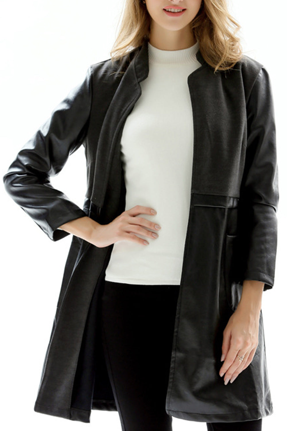 Women Hooded Thick & Warm Leather Winter Jacket