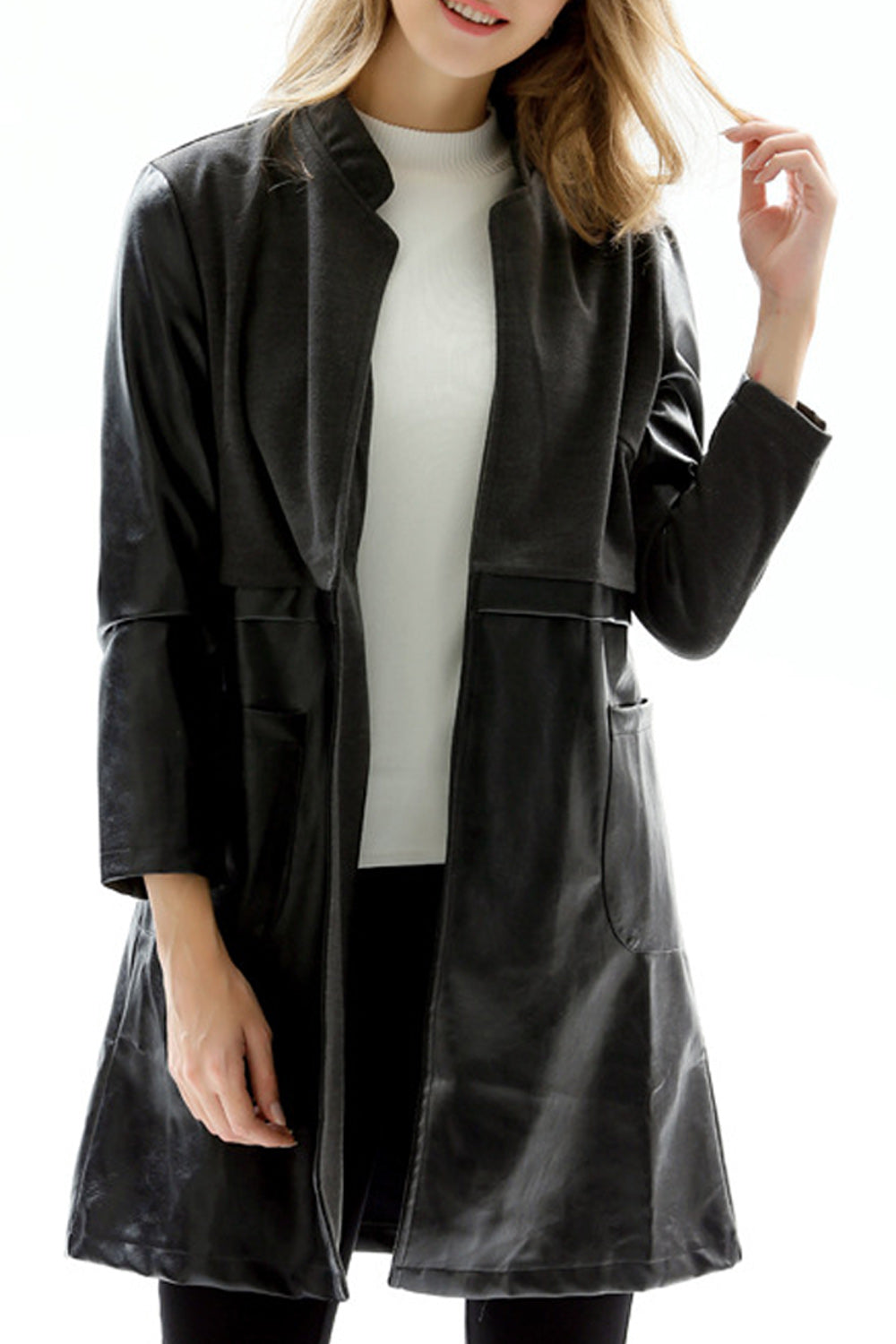 Women Hooded Thick & Warm Leather Winter Jacket