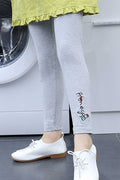 Kid Girl Beautiful Long Embroidered Legging