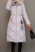 Women Zipper Pocket Cotton Padded Winter Jacket