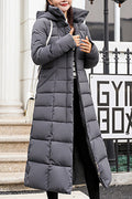 Women Thick Padded Long Section Zipper Up Jacket