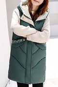 Women Loose Long Hood Cotton Padded Winter Vest