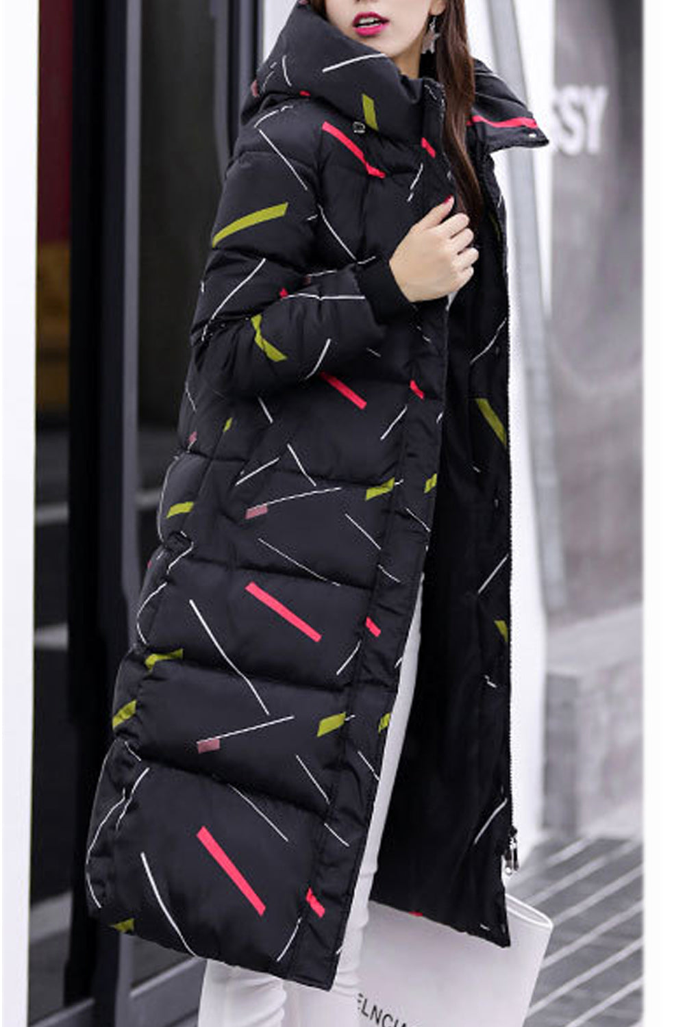 Women Banded Cuff Puffy Cotton Padded Winter Jacket