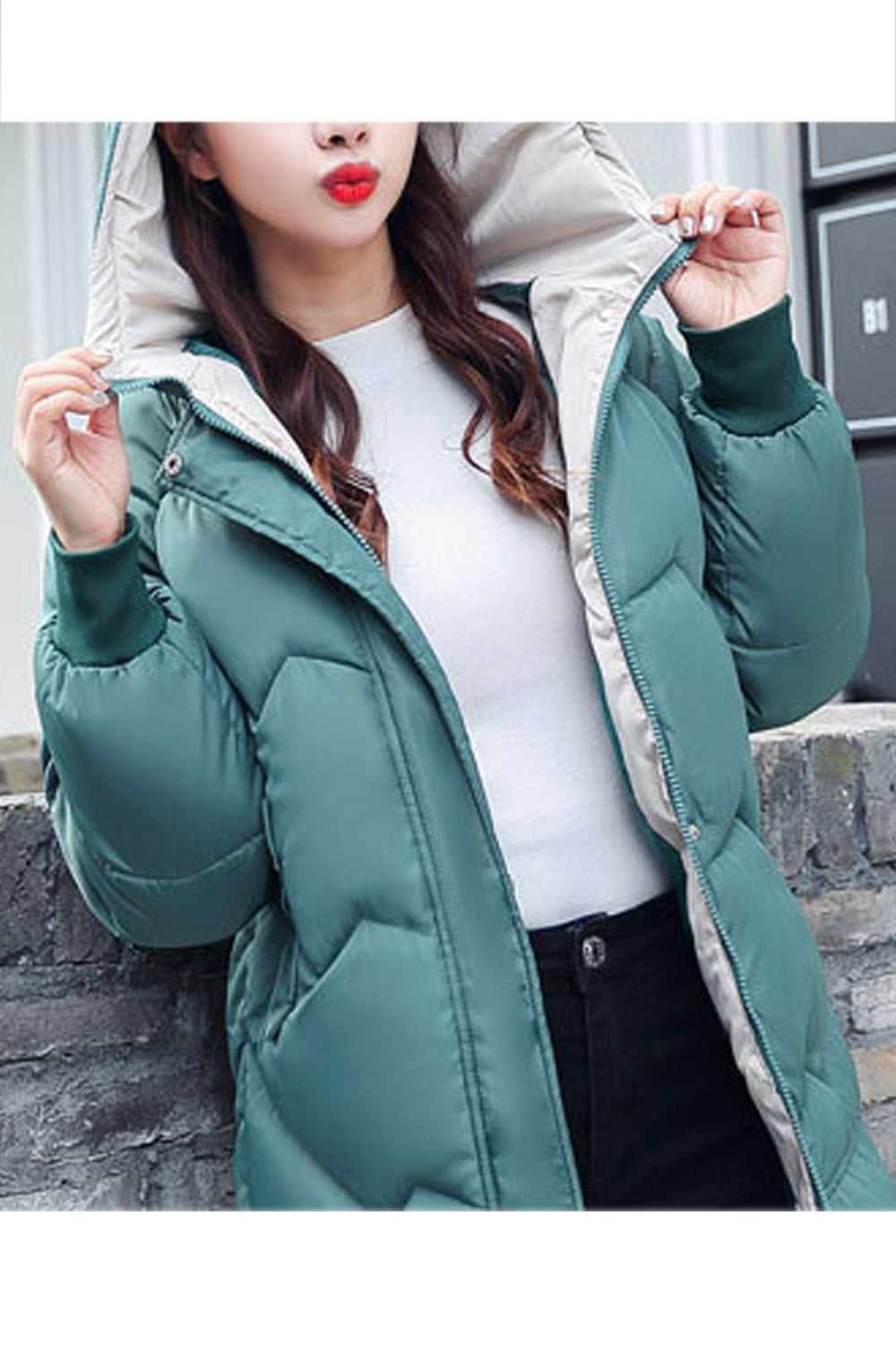 Women Classic Styled Cotton Padded Winter Jacket