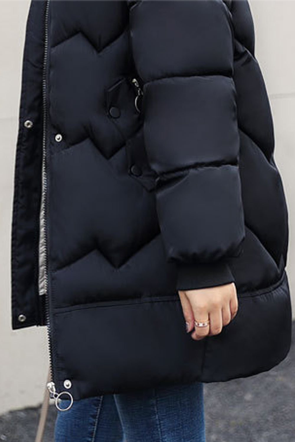 Women Classic Styled Cotton Padded Winter Jacket