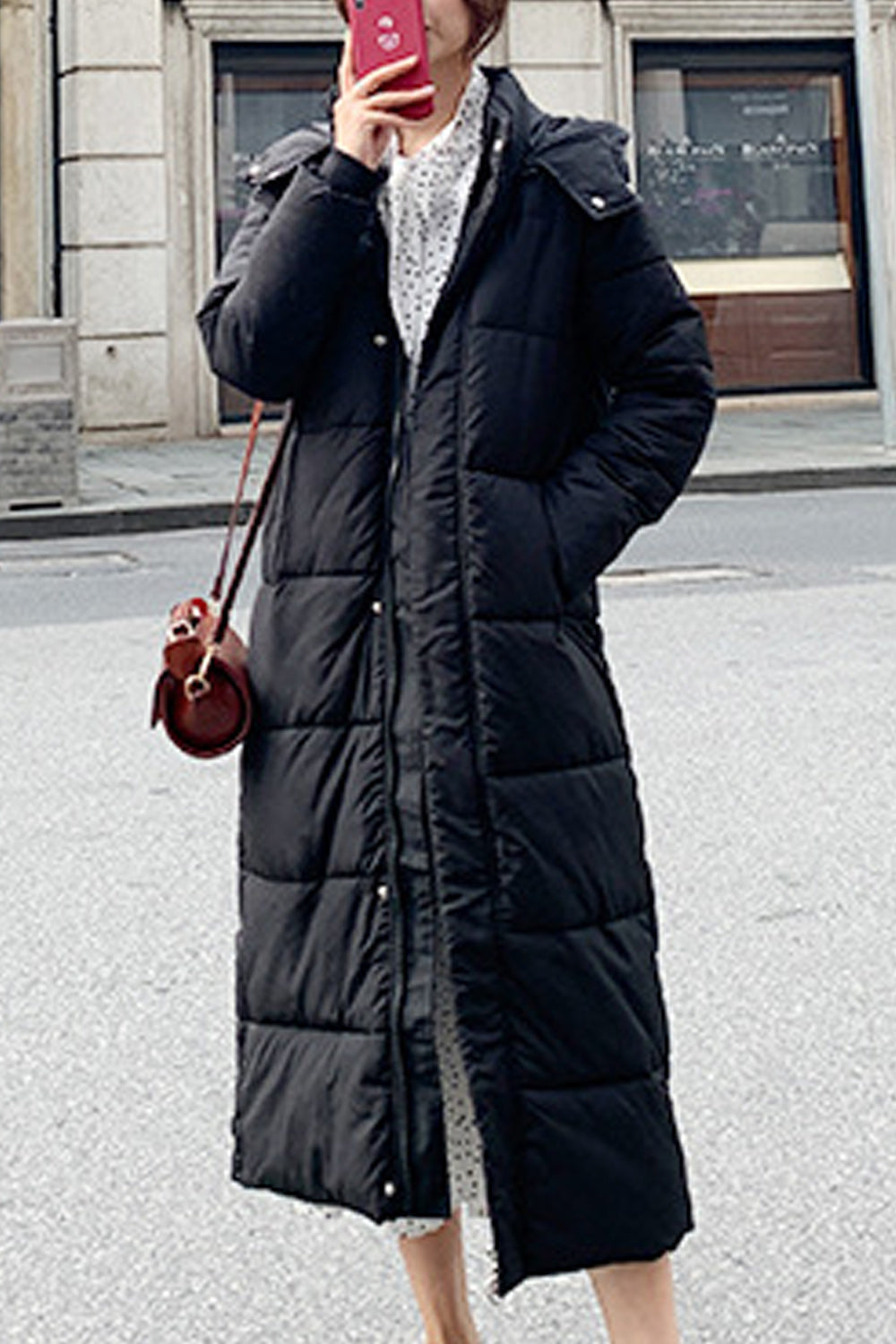 Women Warm Long Full Zipper Padded Jacket