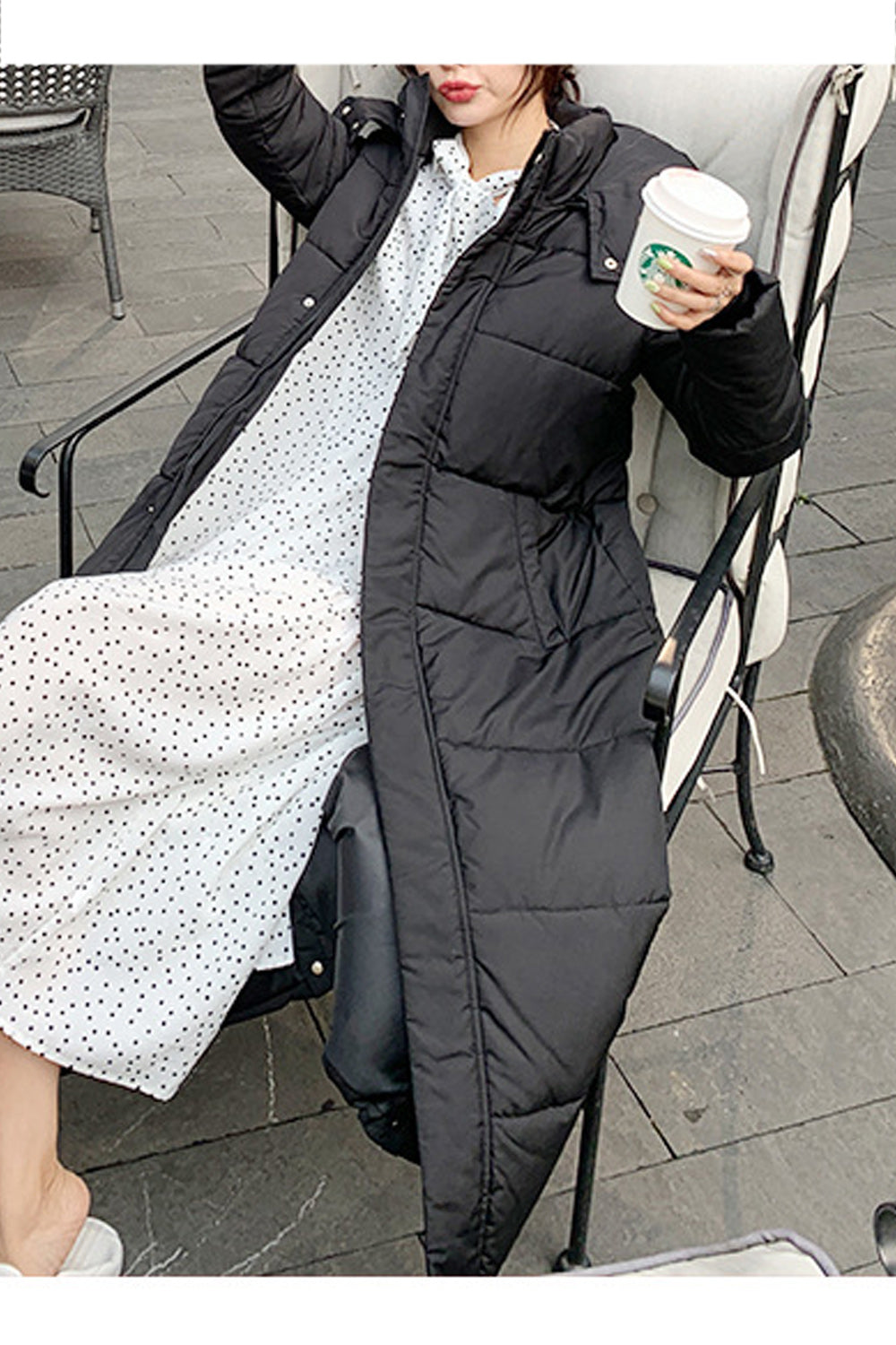 Women Warm Long Full Zipper Padded Jacket