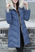Women Solid Colored Warm Padded Snowy Winter Jacket