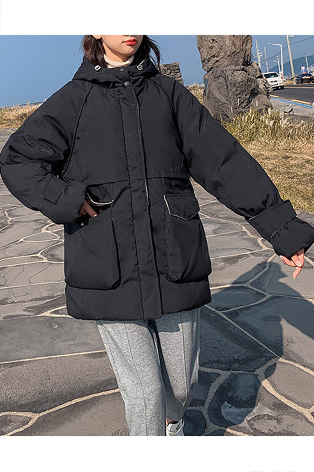 Women Cotton Padded Big Pocket Winter Jacket