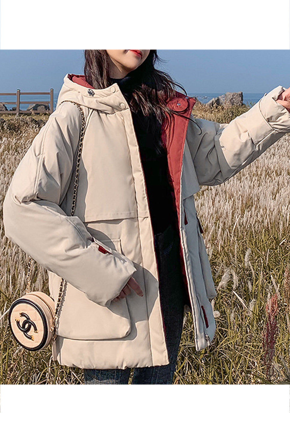 Women Cotton Padded Big Pocket Winter Jacket
