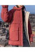 Women Cotton Padded Big Pocket Winter Jacket