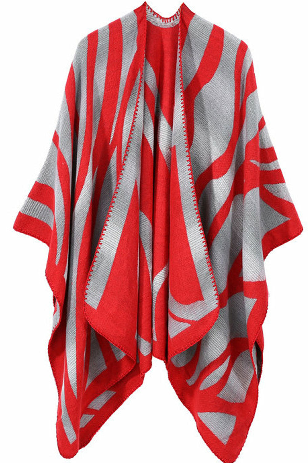 Women Contrast Color Warm Cashmere Shawl