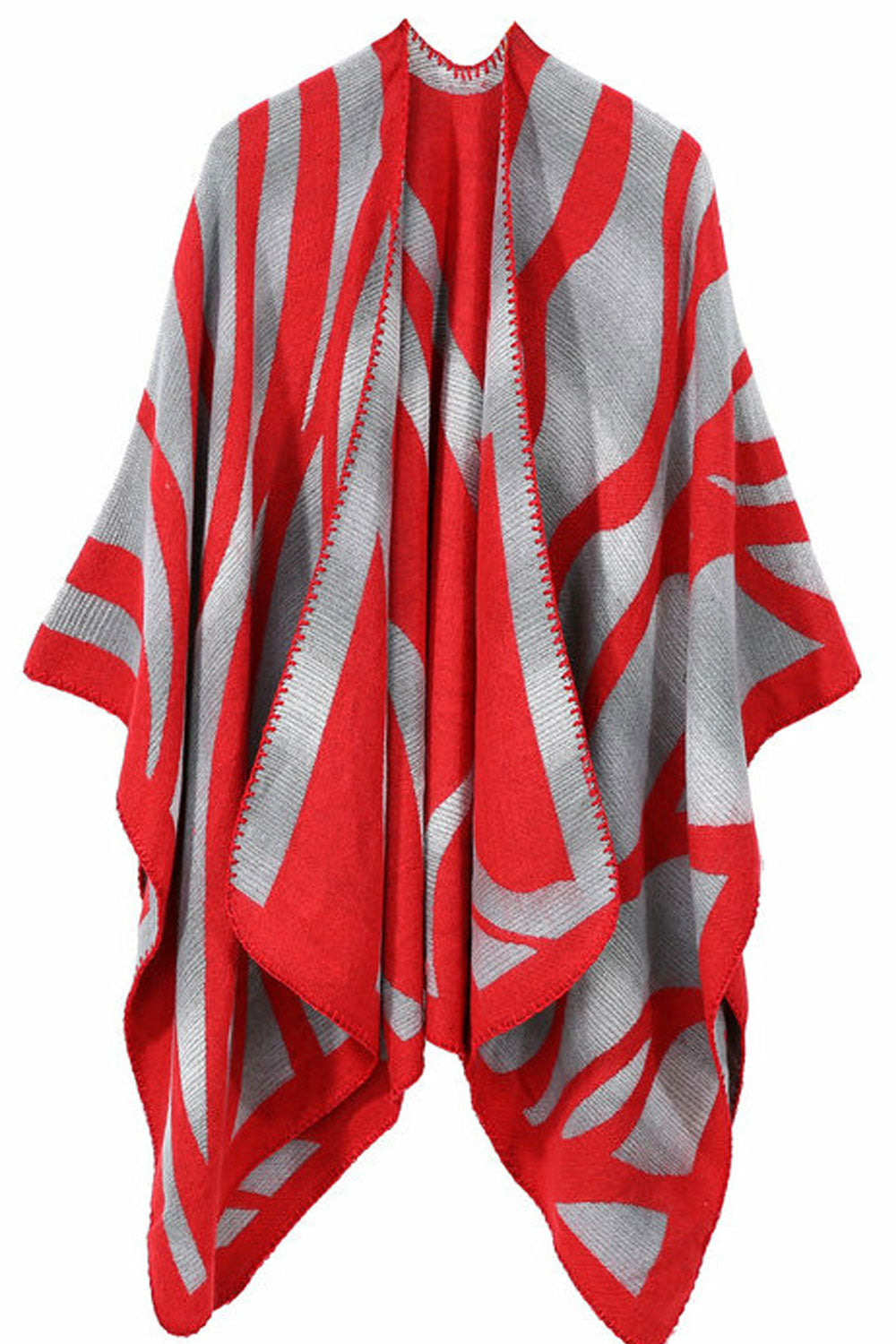 Women Contrast Color Warm Cashmere Shawl