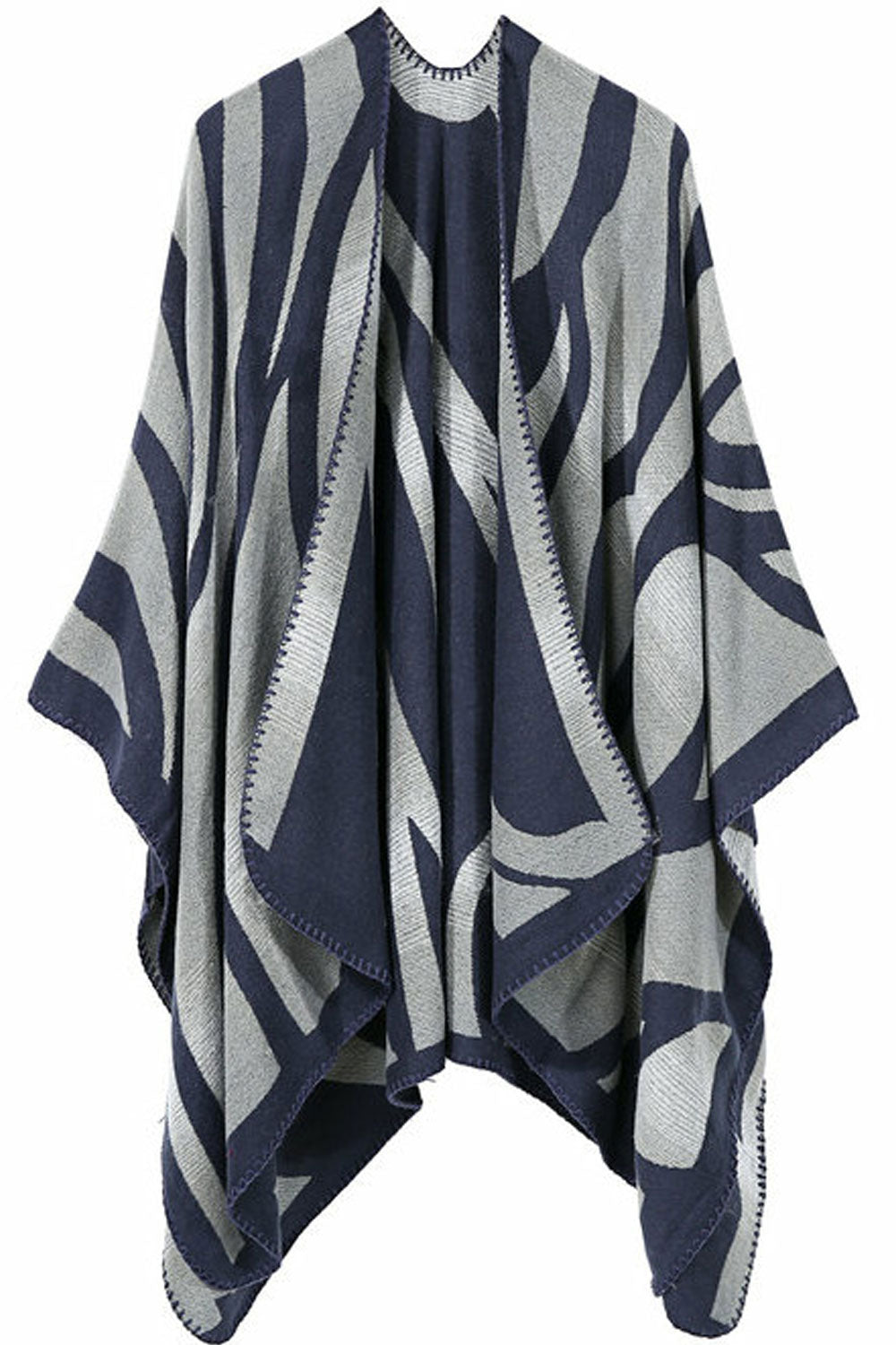 Women Contrast Color Warm Cashmere Shawl