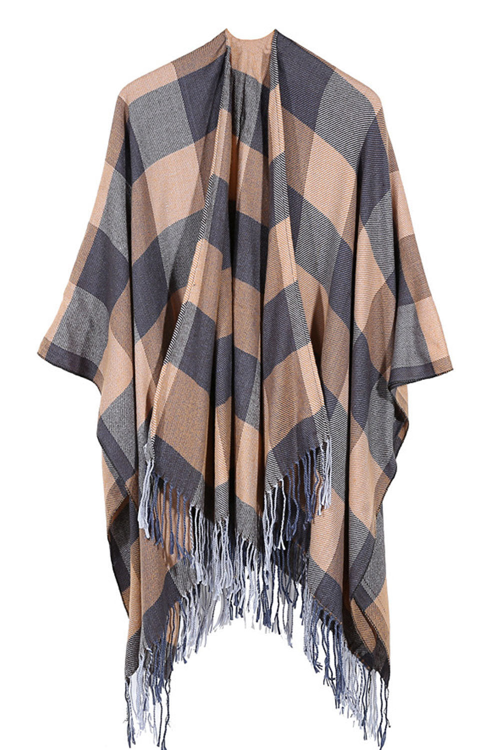 Women Plaid Pattern Warm & Thick Cashmere Shawl