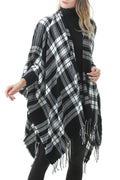 Women Winter Lattice Pattern Tassel Decorated Shawl