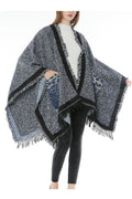 Women Fashion Warm Leopard Pocket Winter Shawl
