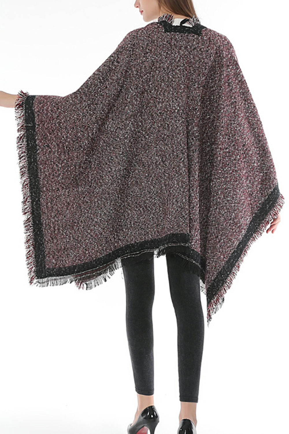 Women Fashion Warm Leopard Pocket Winter Shawl