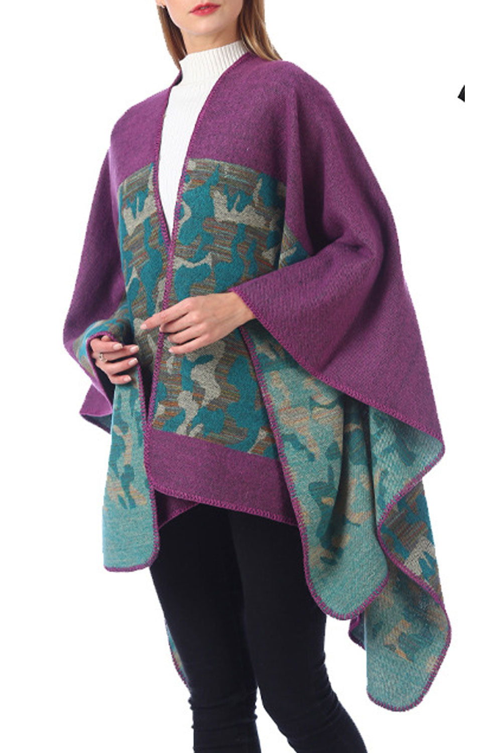 Women Stylish Camouflage Pattern Warm Shawl
