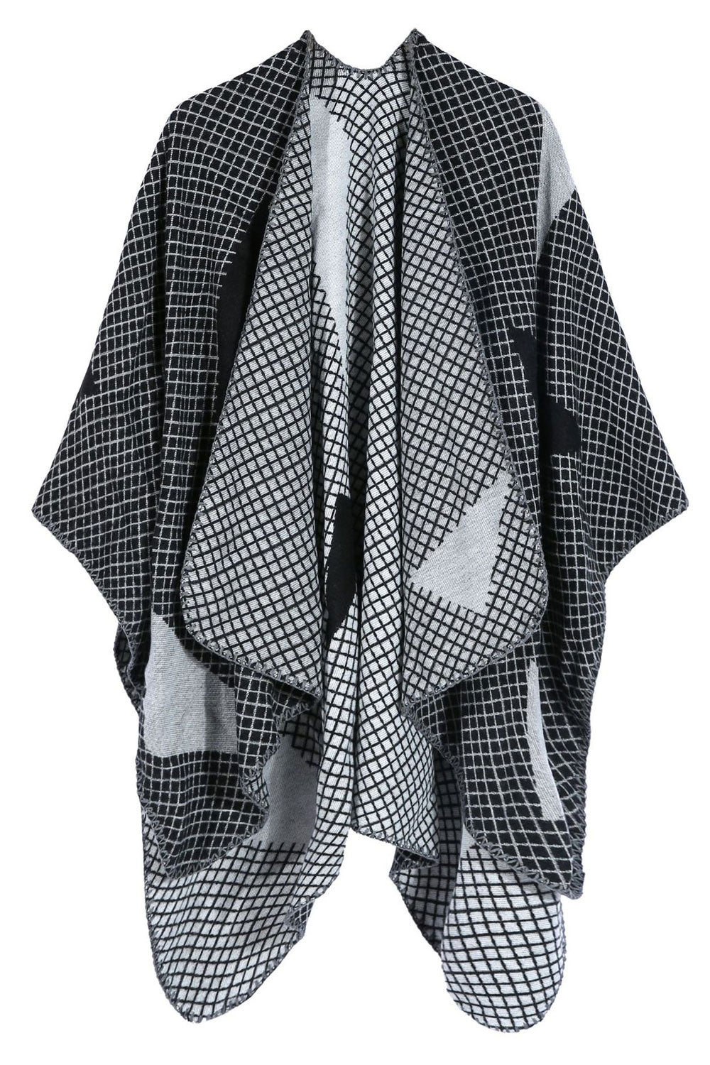 Women Dazzling Plaid Pattern Warm Shawl