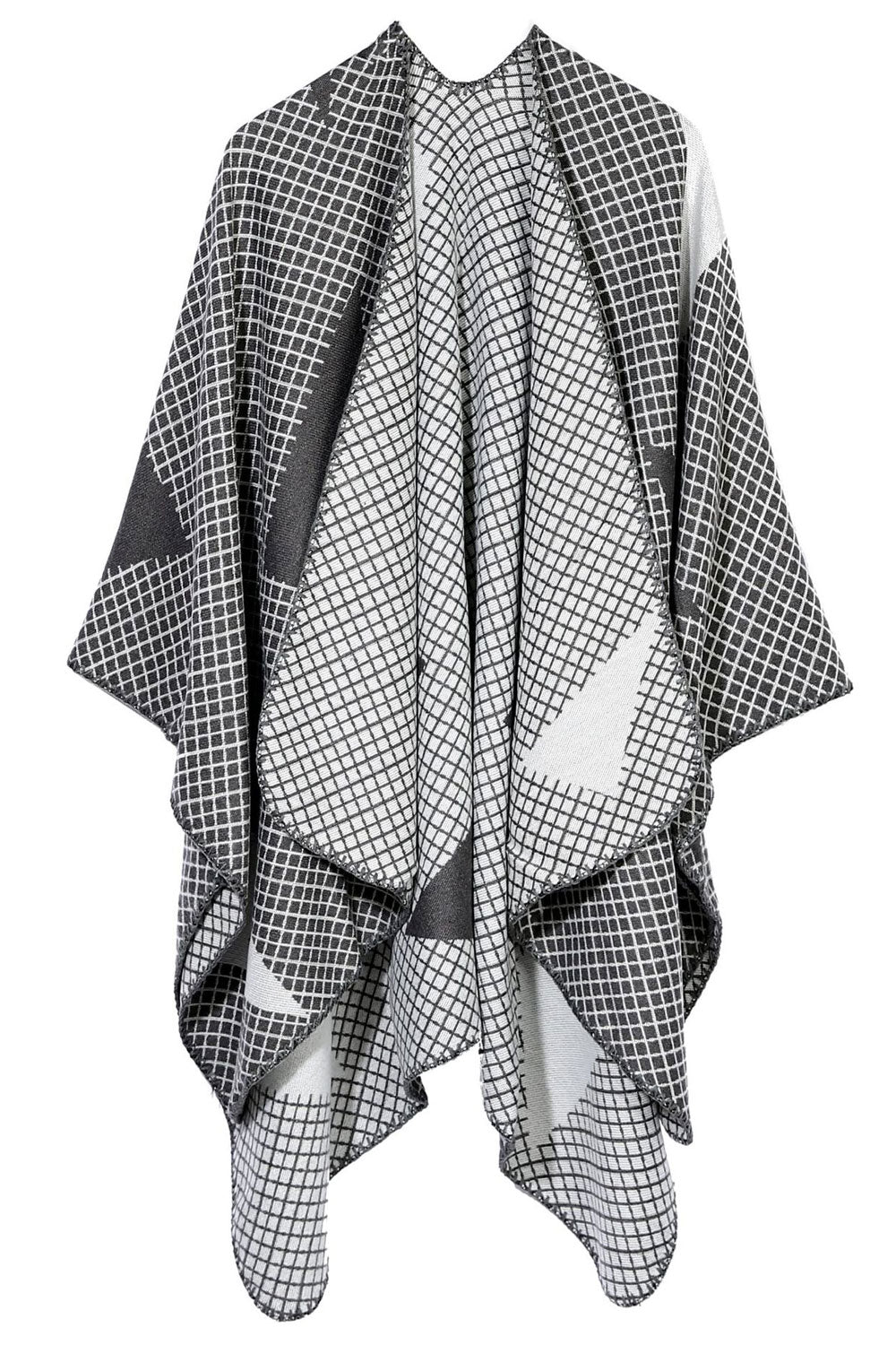Women Dazzling Plaid Pattern Warm Shawl