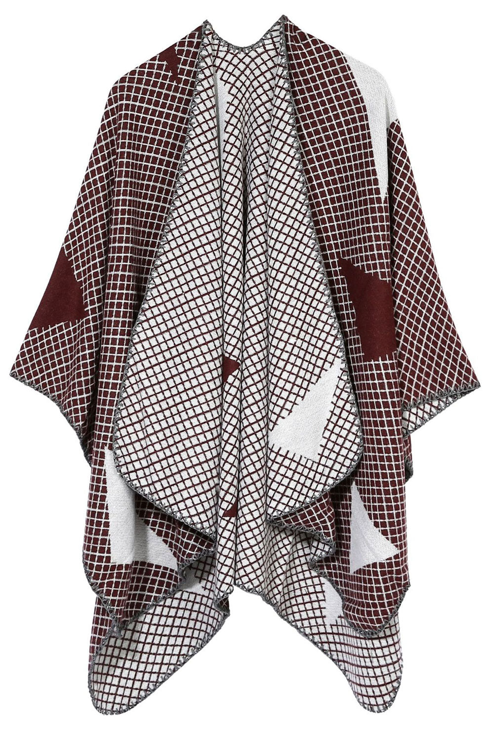 Women Dazzling Plaid Pattern Warm Shawl