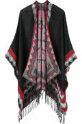 Women Diamond Tassel Decorate Warm Cashmere Shawl