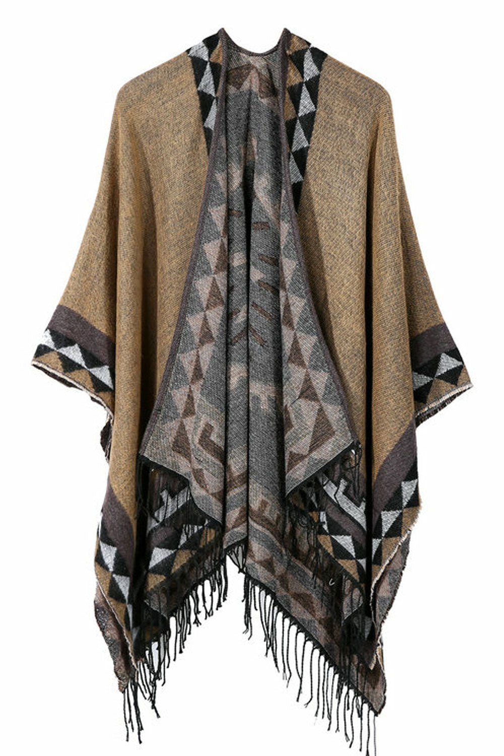 Women Diamond Tassel Decorate Warm Cashmere Shawl