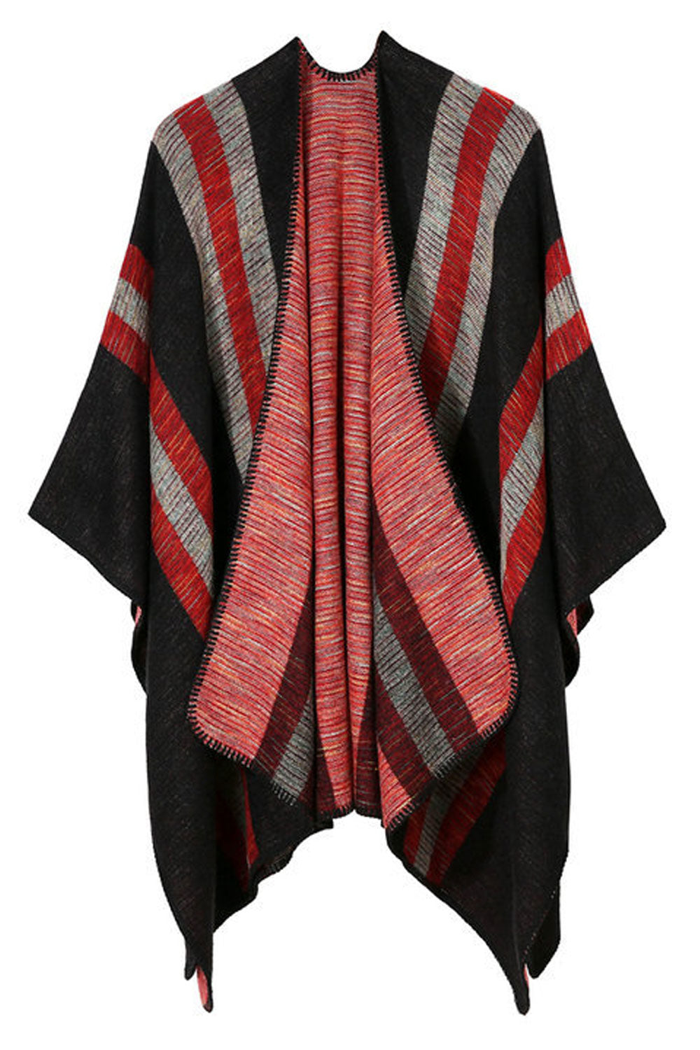 Women Thick Stripe Warm & Thick Cashmere Shawl