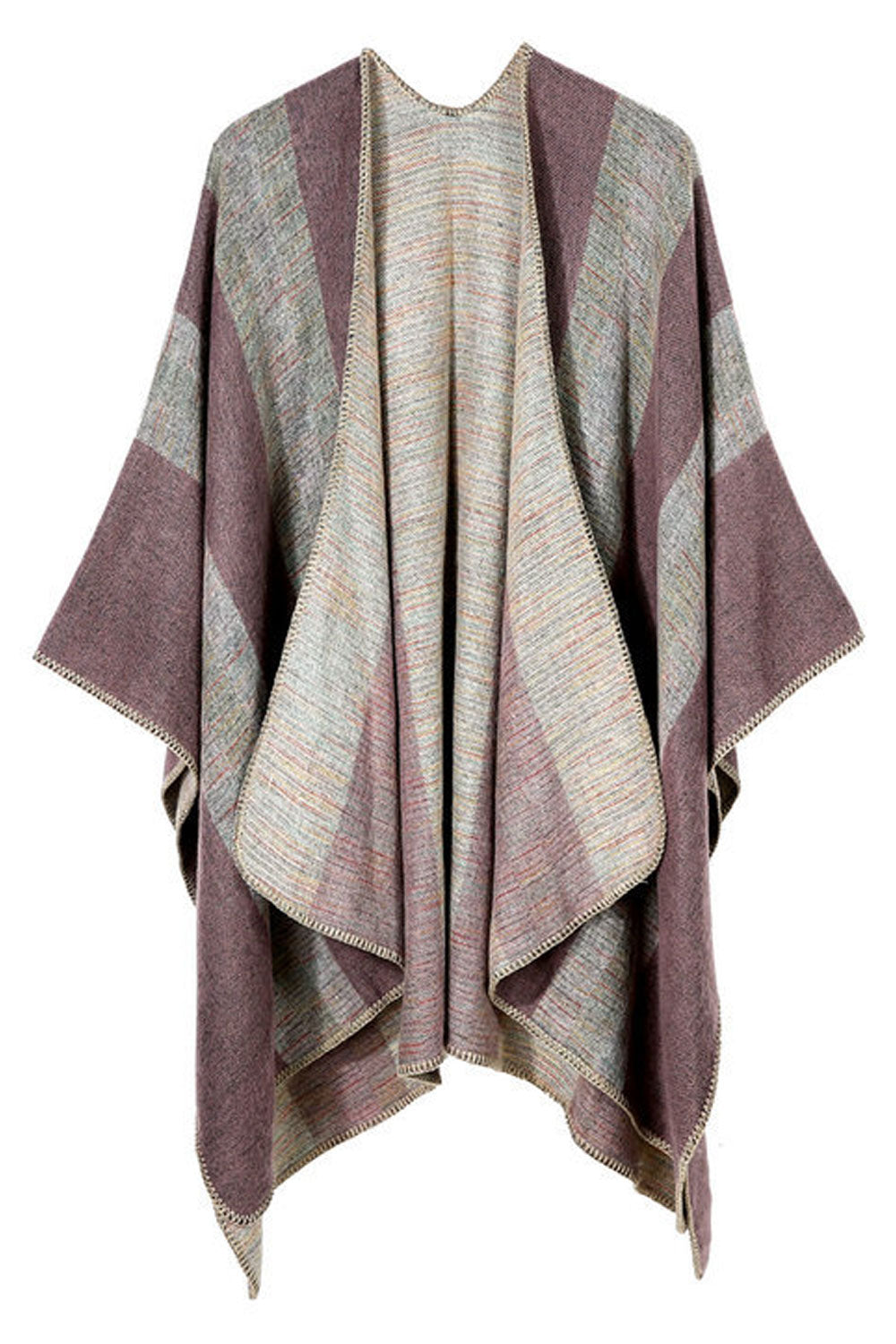 Women Thick Stripe Warm & Thick Cashmere Shawl