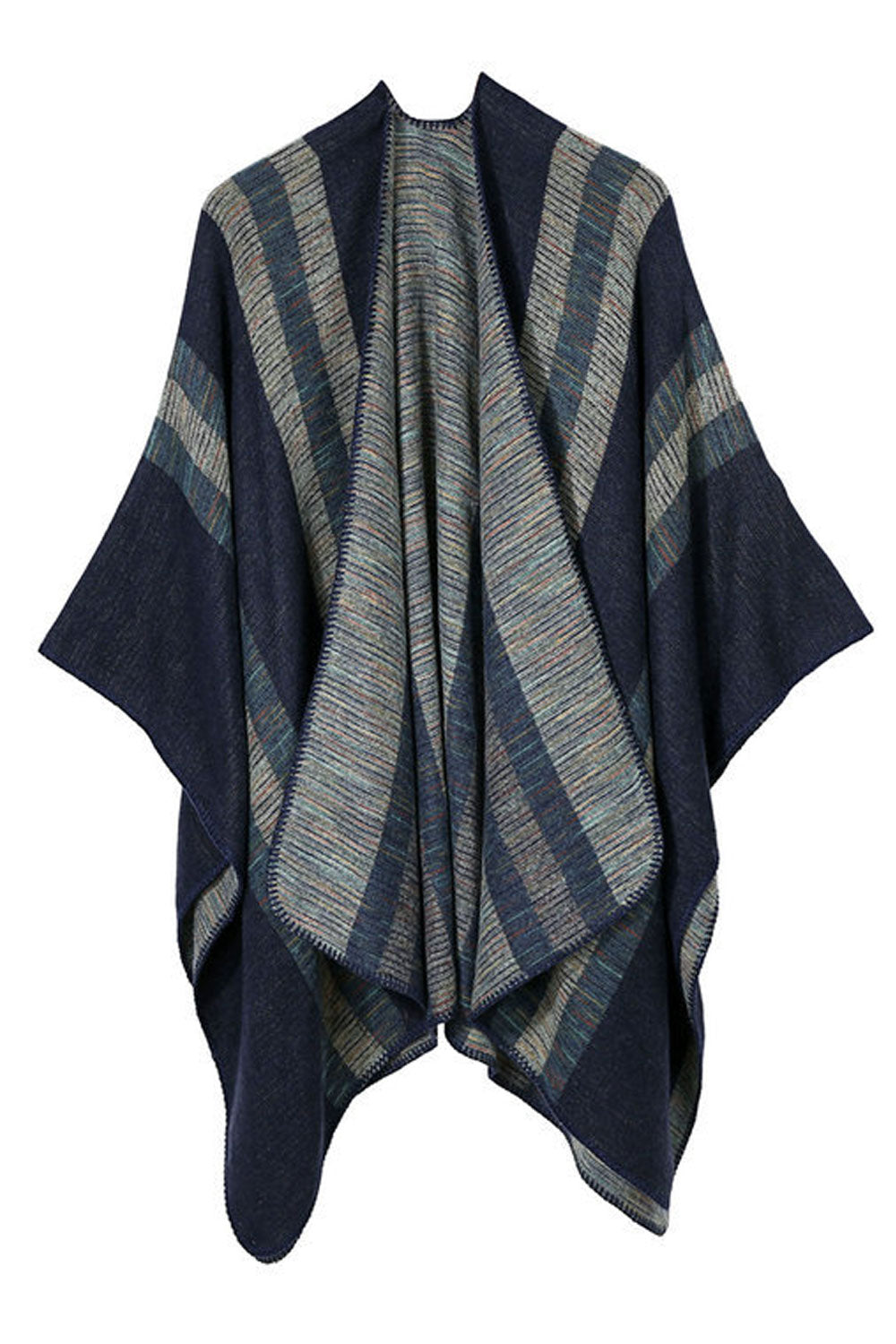 Women Thick Stripe Warm & Thick Cashmere Shawl