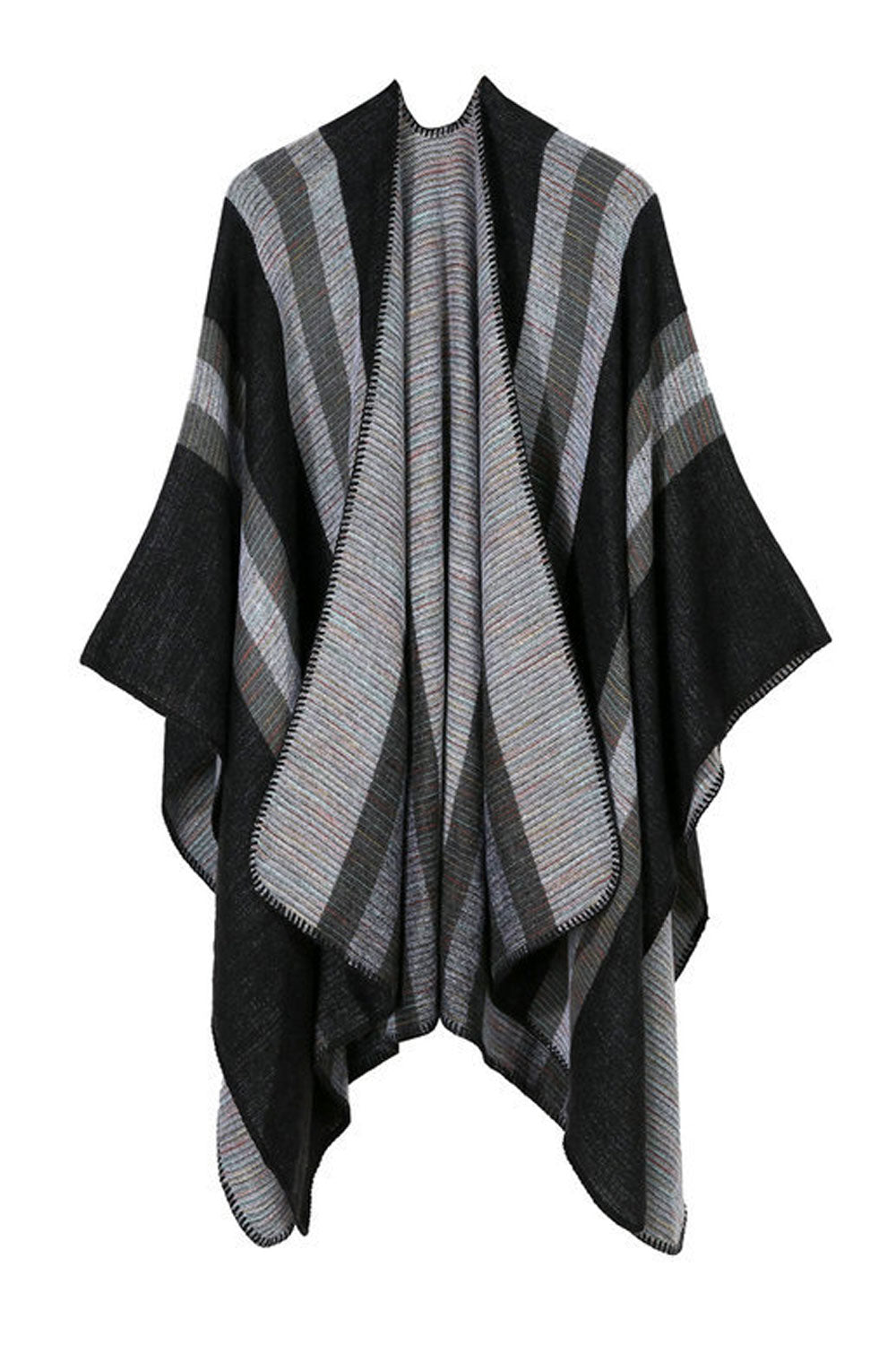 Women Thick Stripe Warm & Thick Cashmere Shawl